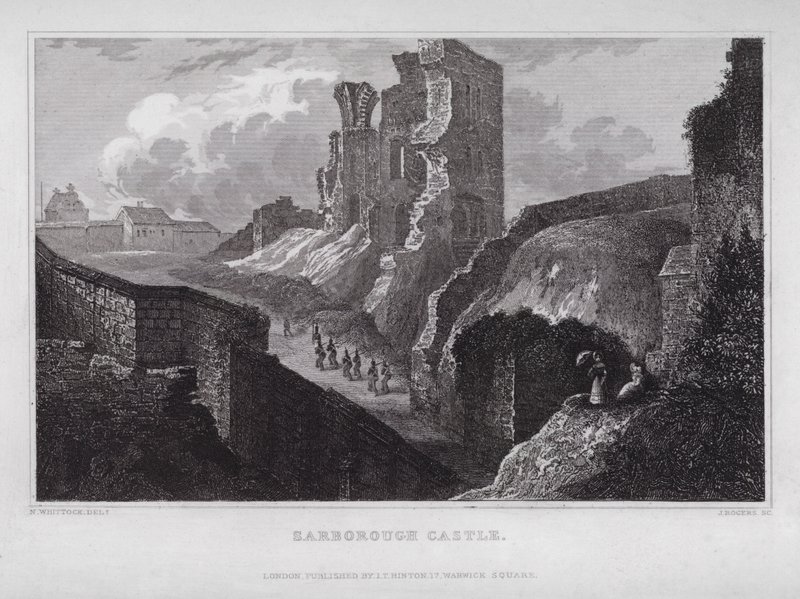 Sarborough Castle by Nathaniel (after) Whittock