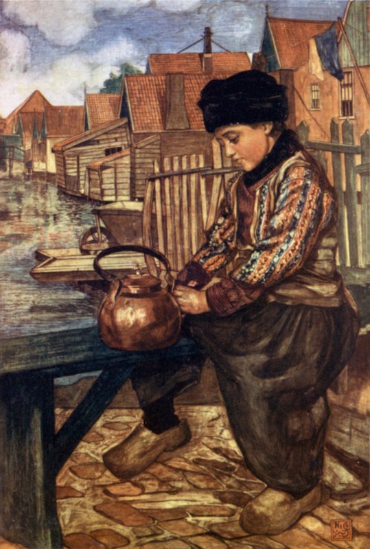 A Boy Cleaning Kettle by Nico Jungman