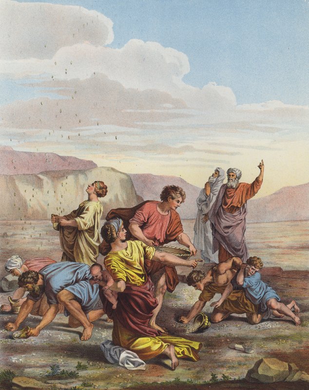 Hebrews Gathering Manna from Heaven in the Desert by Nicolas Poussin