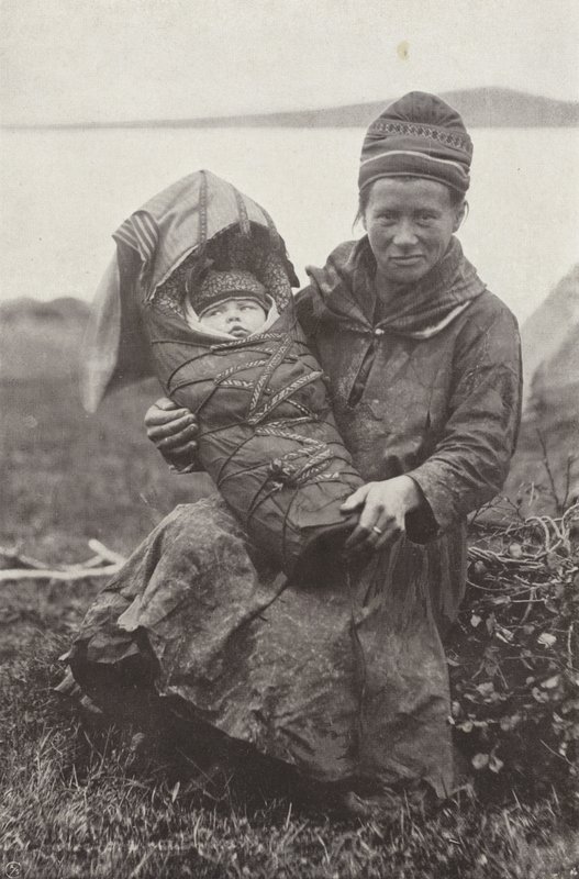 Lapp Mother and Baby by Norwegian Photographer