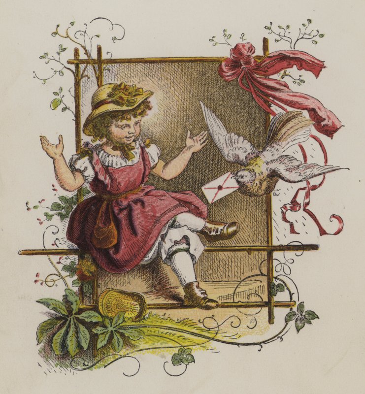 Bird Delivering a Letter to a Little Girl by Oskar Pletsch