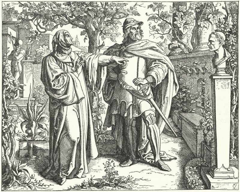 The Holy Roman Emperor Charles IV with the Italian Renaissance Poet Petrarch, 14th Century by Oskar Pletsch