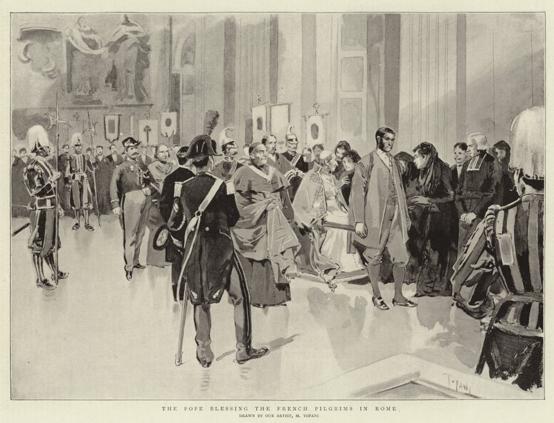 The Pope blessing the French Pilgrims in Rome by Oswaldo Tofani