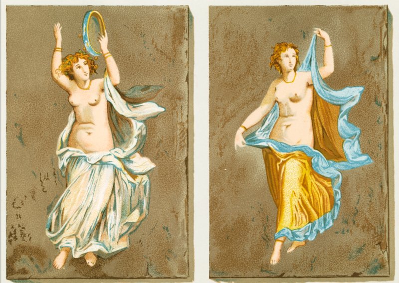 Dancing Girls from a Pompeian Painting by P. Sellier