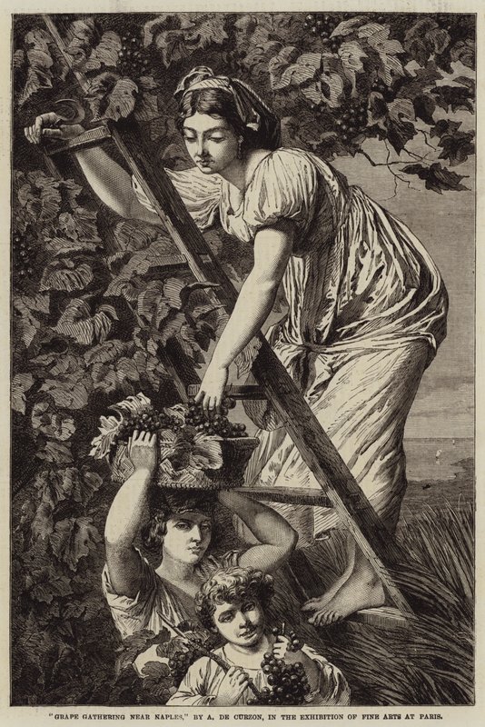 Grape gathering near Naples by Paul Alfred de Curzon