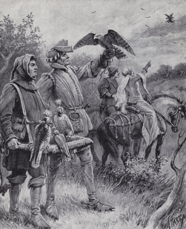 Falconry in the Middle Ages by Paul (after) Hardy