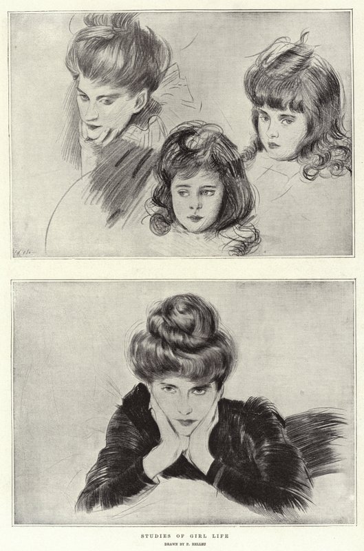 Studies of Girl Life by Paul Cesar Helleu