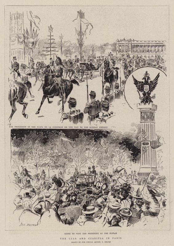 The Czar and Czaritsa in Paris by Paul Destez