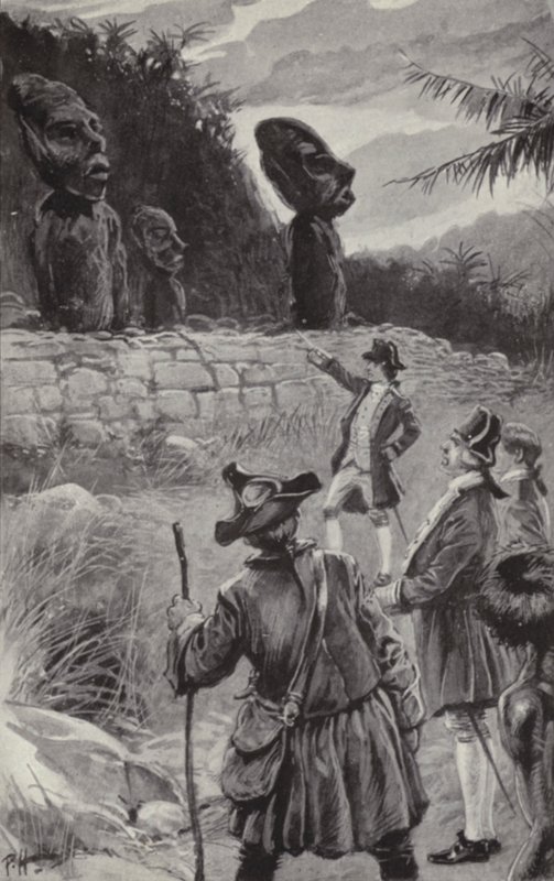 Examining the Statues on Easter Island by Paul Hardy
