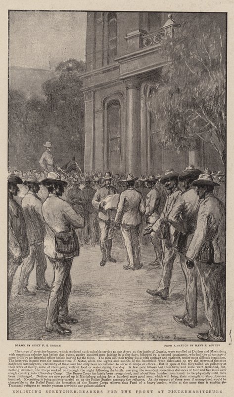 Enlisting Stretcher-Bearers for the Front at Pietermaritzburg by Percy F.S. Spence
