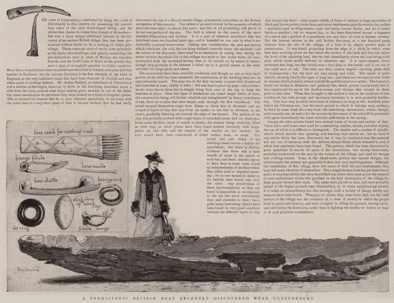A Prehistoric British Boat recently discovered near Glastonbury by Percy Macquoid