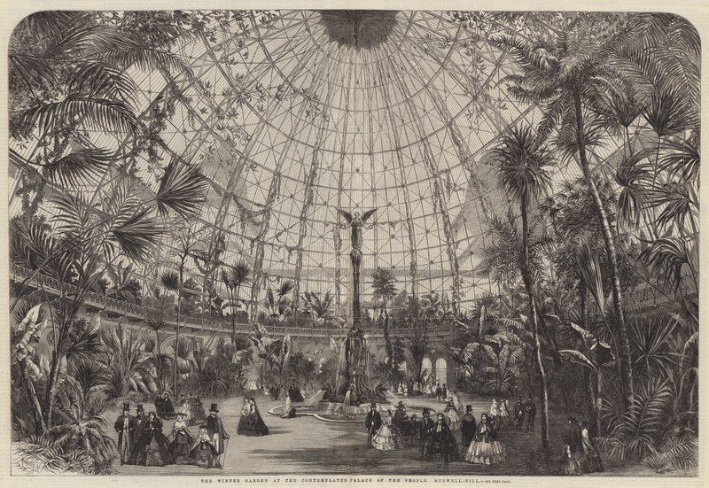 The Winter Garden at the Contemplated Palace of the People, Muswell-Hill by Percy Macquoid