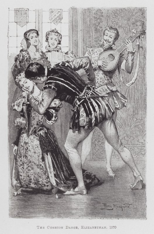 Dancing: The Cushion Dance, Elizabethan by Percy Macquoid