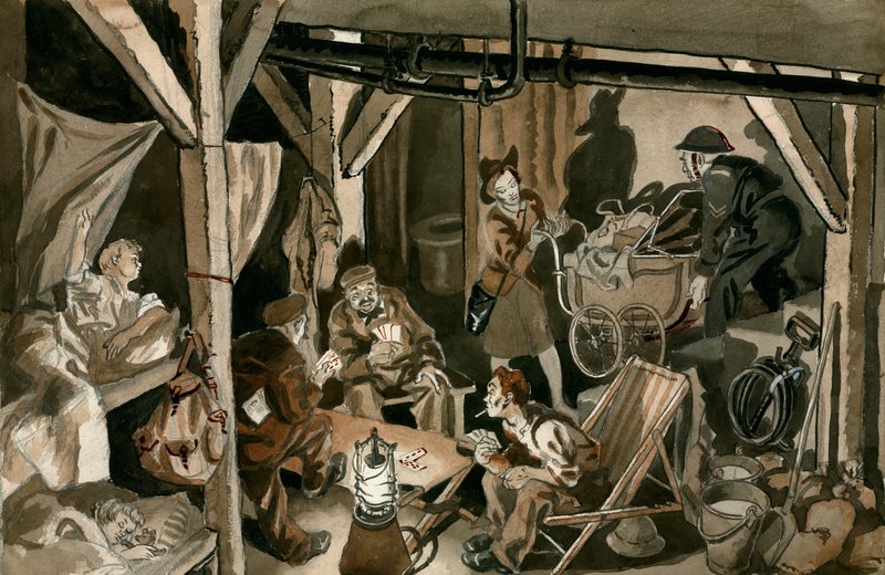 Bomb shelter during the blitz by Peter Jackson