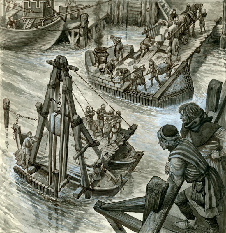 Building of Old London Bridge by Peter Jackson