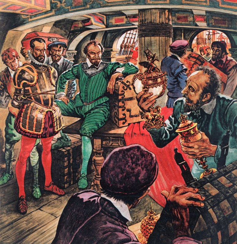 Sir Francis Drake in his cabin by Peter Jackson