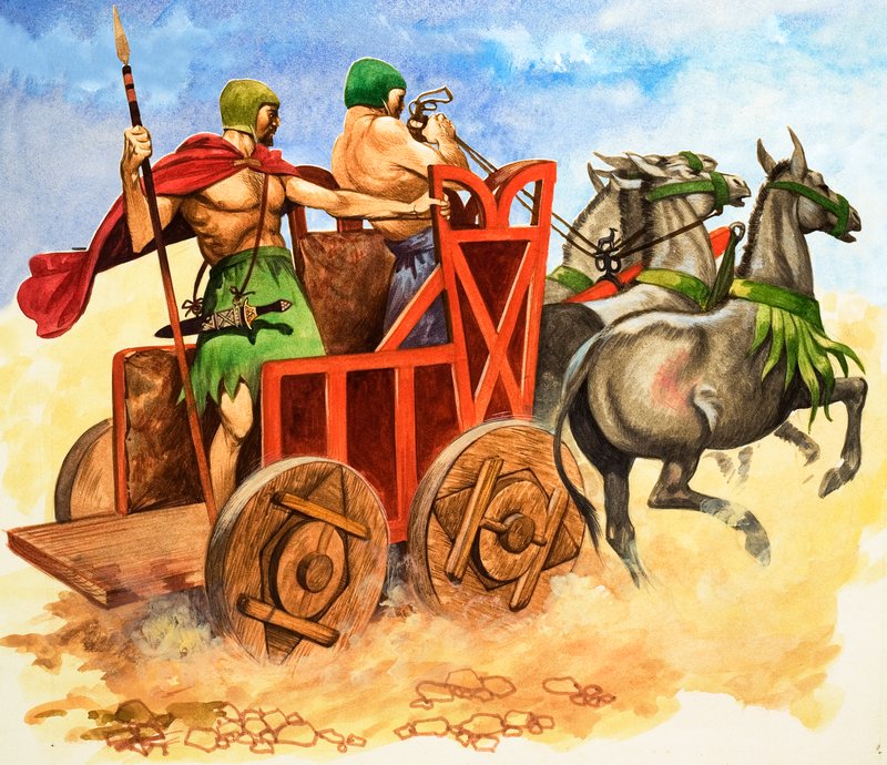 Wooden-wheeled chariot by Peter Jackson