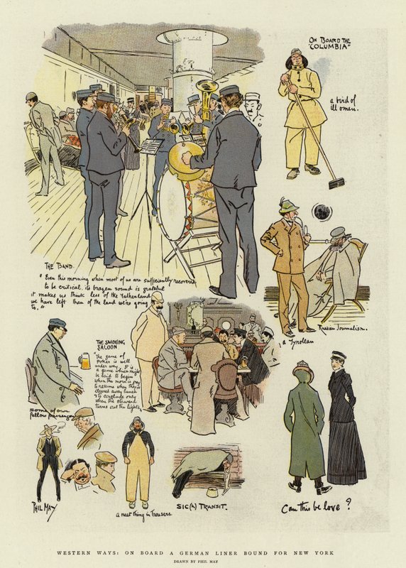Western Ways, on Board a German Liner Bound for New York by Phil May