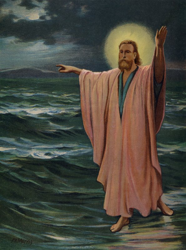 Jesus walking on the sea by Philip Richard Morris