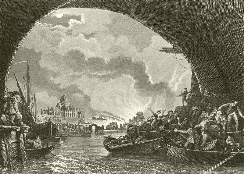 The Great Fire of London by Philippe Jacques de Loutherbourg
