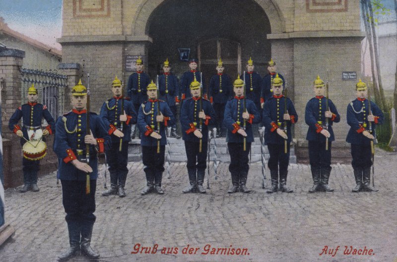 German soldiers on guard duty by Photographer German