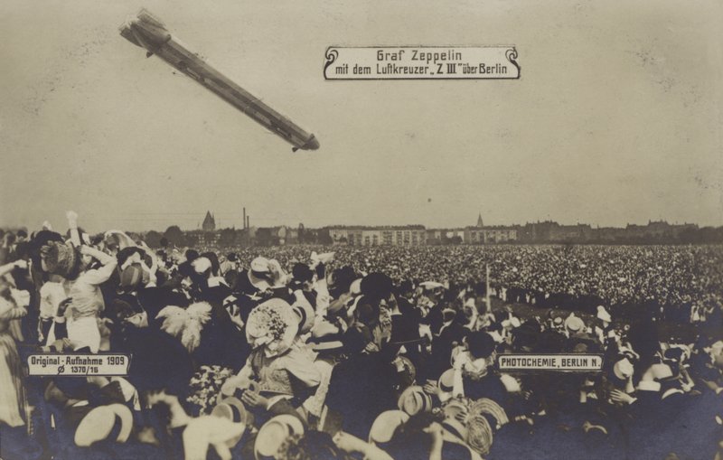 Zeppelin LZ III flying over Berlin by Photographer German