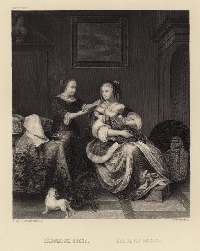 Domestic Scene by Pieter Cornelisz van Slingelandt