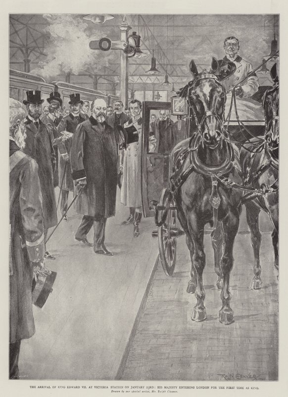 The Arrival of King Edward VII at Victoria Station on 23 January, His Majesty entering London for the First Time as King by Ralph Cleaver