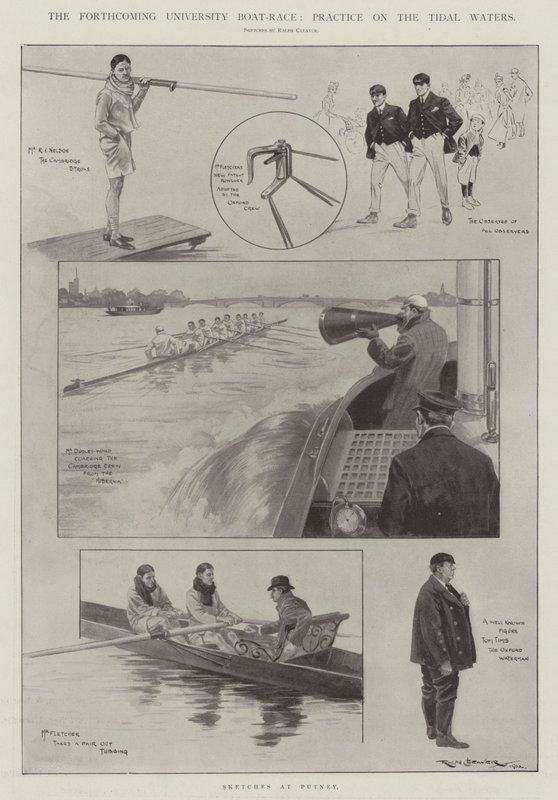 The Forthcoming University Boat-Race, Practice on the Tidal Waters by Ralph Cleaver