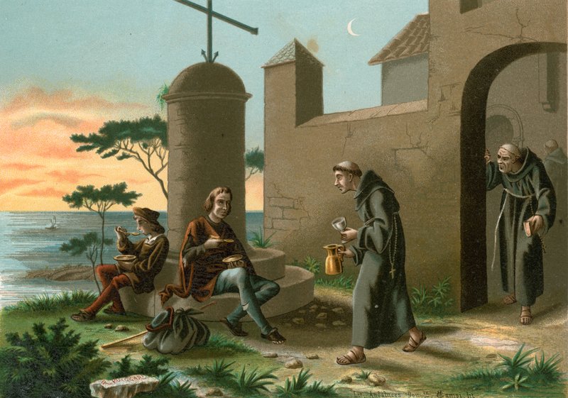 The arrival of Columbus at La Rabida by Ramon Puiggari