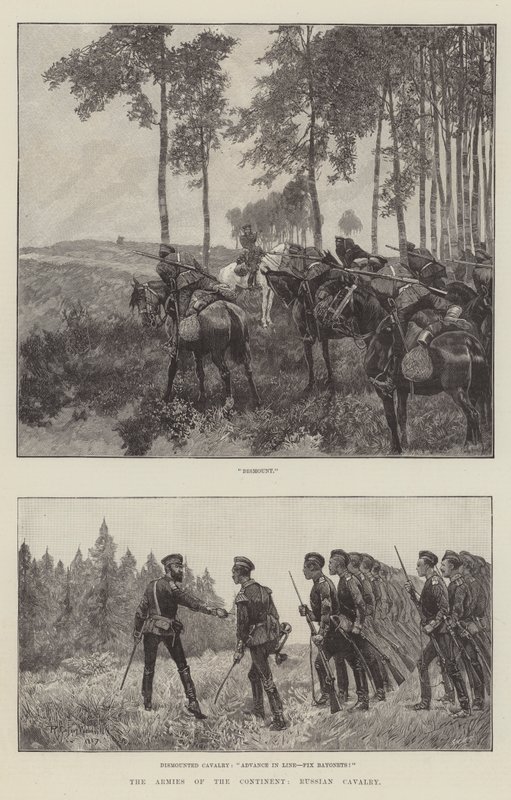 The Armies of the Continent, Russian Cavalry by Richard Caton Woodville junior