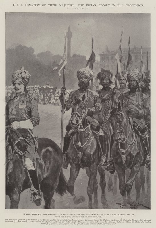 The Coronation of Their Majesties, the Indian Escort in the Procession by Richard Caton Woodville junior