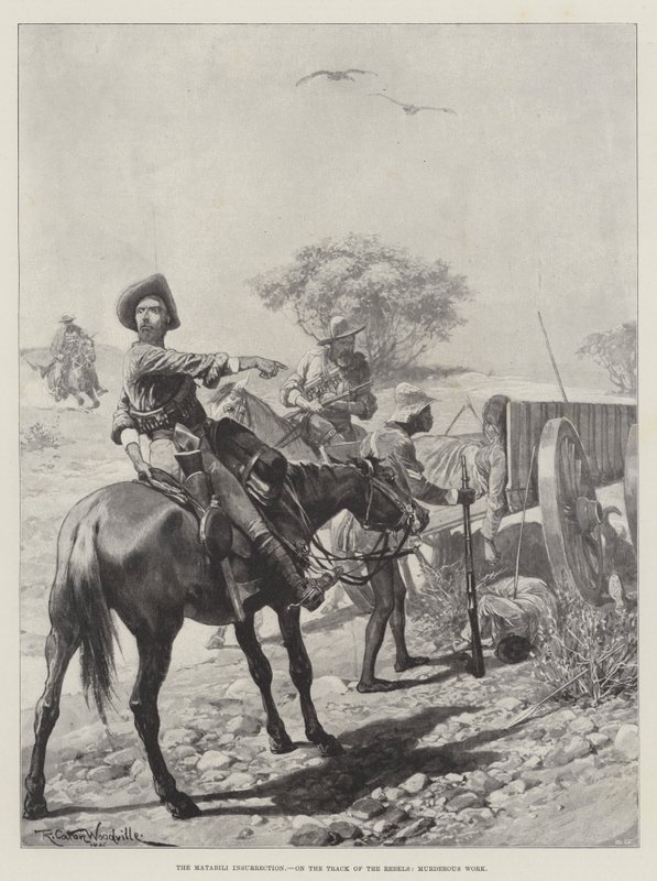 The Matabili Insurrection, on the Track of the Rebels, Murderous Work by Richard Caton Woodville junior