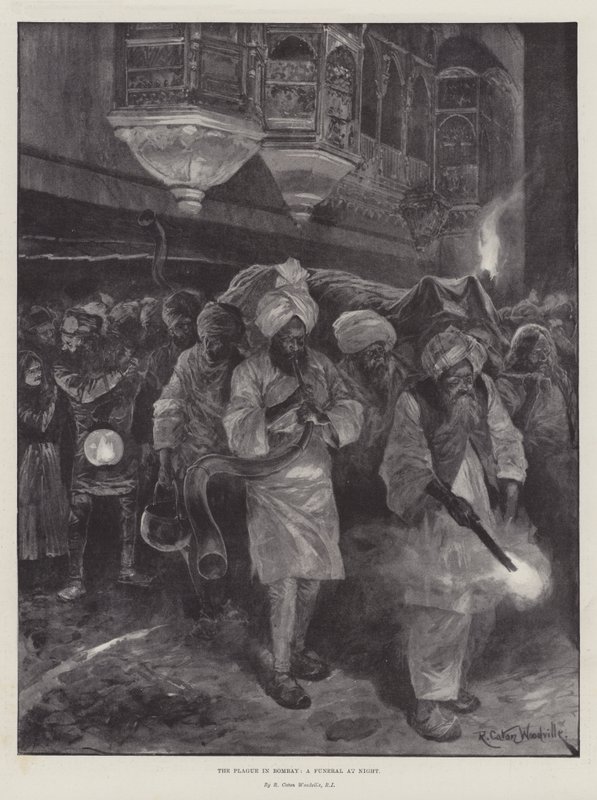 The Plague in Bombay, a Funeral at Night by Richard Caton Woodville junior