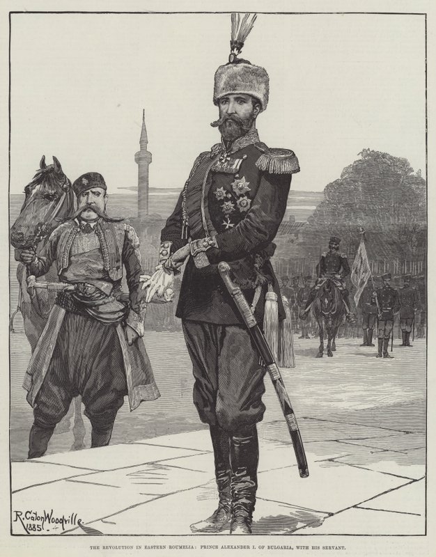 The Revolution in Eastern Roumelia, Prince Alexander I of Bulgaria with his Servant by Richard Caton Woodville junior