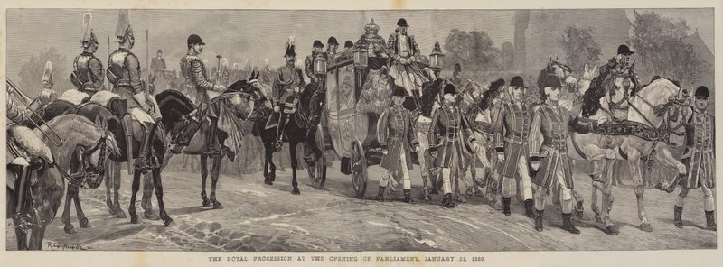 The Royal Procession at the Opening of Parliament, 21 January 1886 by Richard Caton Woodville junior