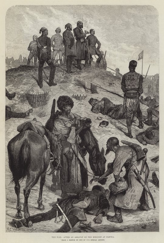 The War, After an Assault on the Redoubt at Plevna by Richard Caton Woodville junior
