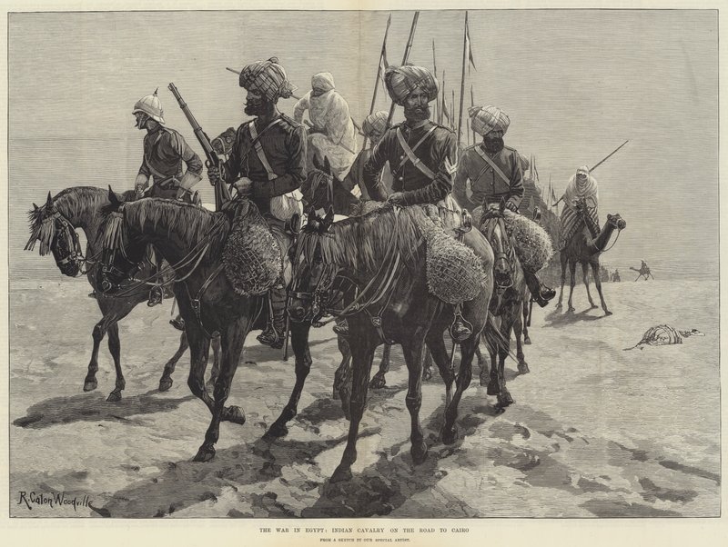 The War in Egypt, Indian Cavalry on the Road to Cairo by Richard Caton Woodville junior