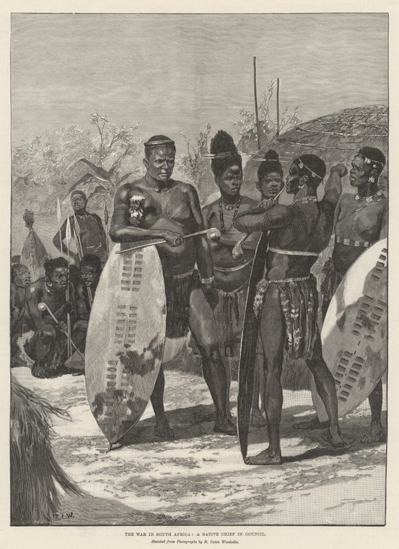 The War in South Africa, a Native Chief in Council by Richard Caton Woodville junior