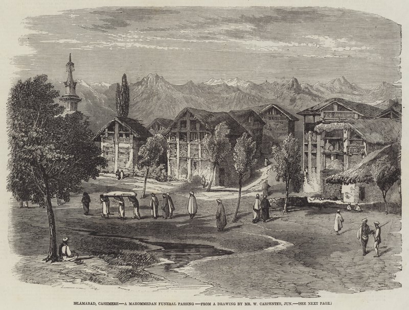 Islamabad, Cashmere, a Mahommedan Funeral passing by Richard Principal Leitch