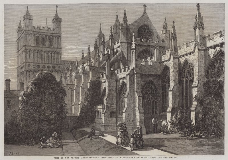 Visit of the British Archaeological Association to Exeter, the Cathedral from the South-East by Richard Principal Leitch