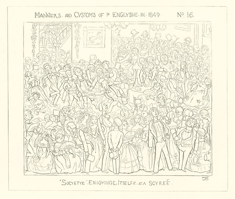 Society enjoying itself at a Soiree (1849) by Richard Doyle