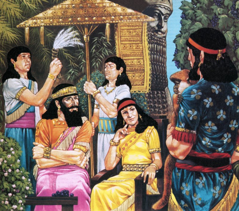 Assyrian King and Queen Receiving a Monkey by Richard Hook