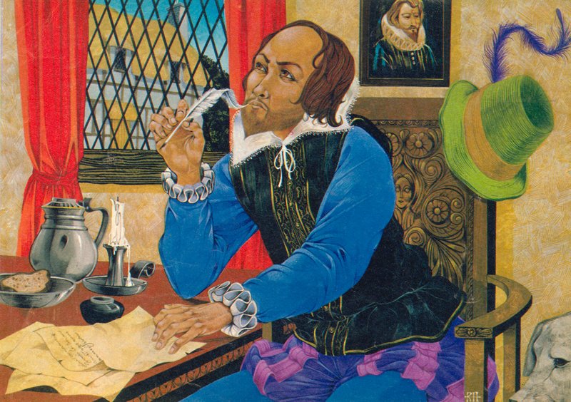 William Shakespeare writing by Richard Hook
