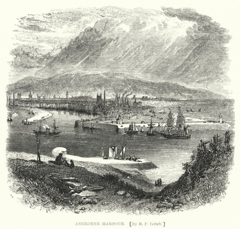 Aberdeen Harbour by Richard Principal (after) Leitch