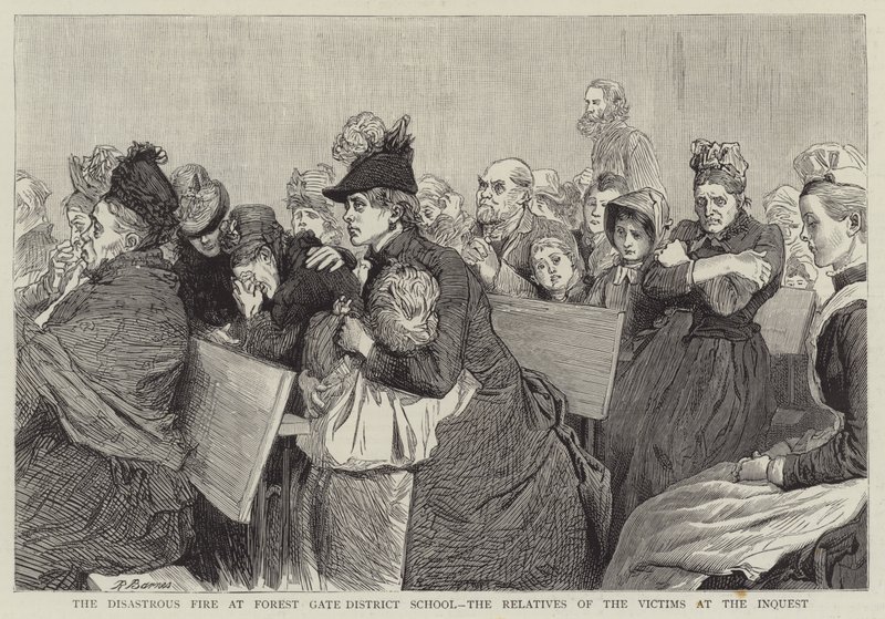 The Disastrous Fire at Forest Gate District School, the Relatives of the Victims at the Inquest by Robert Barnes