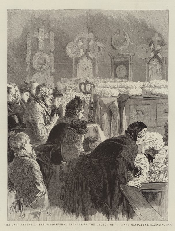 The Last Farewell, the Sandringham Tenants at the Church of St Mary Magdalene, Sandringham by Robert Barnes