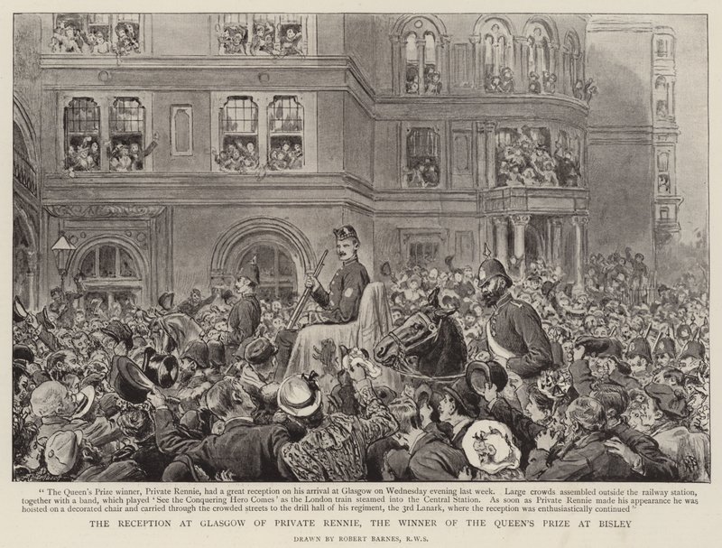 The Reception at Glasgow of Private Rennie, the Winner of the Queen