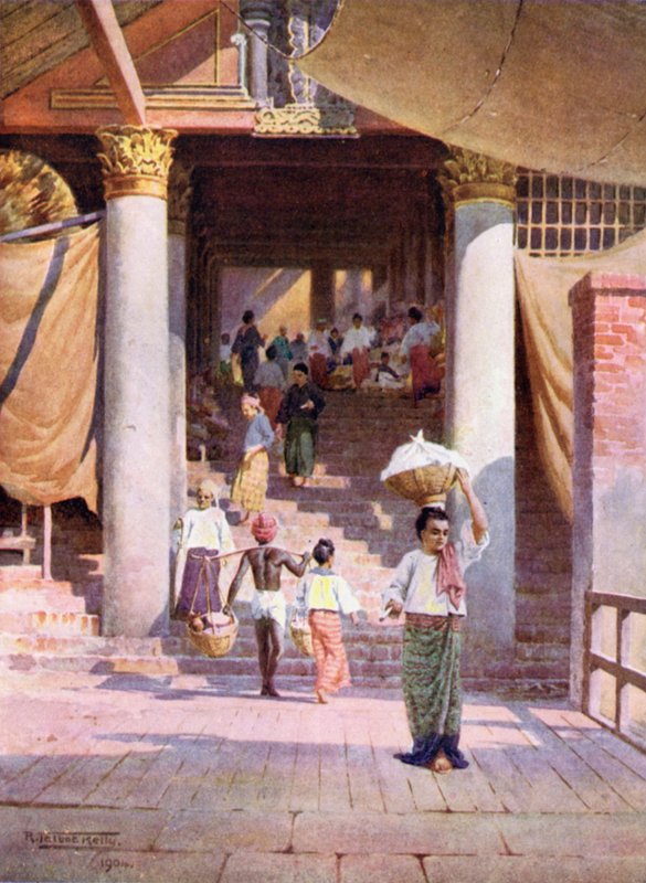 The Pagoda Steps, Rangoon by Robert George Talbot Kelly