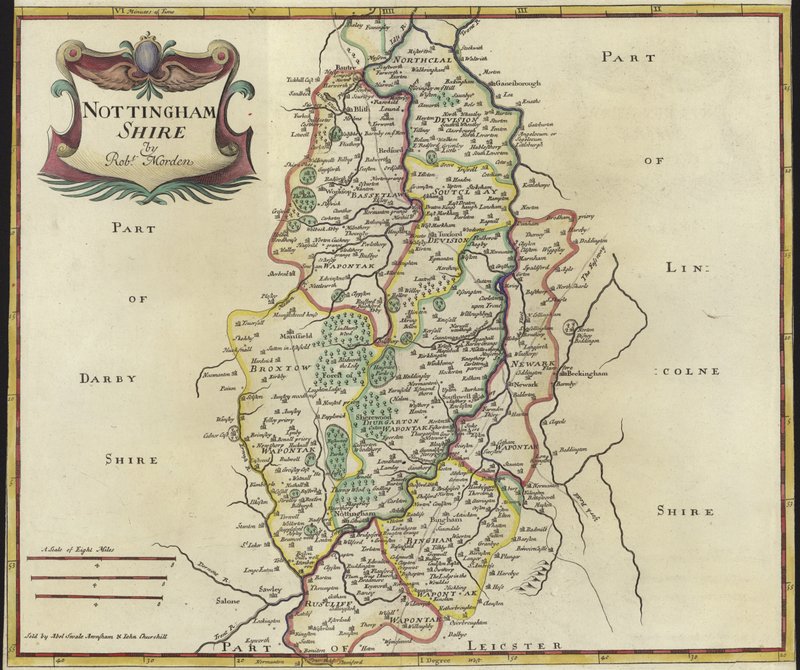 Map of Nottinghamshire by Robert Morden